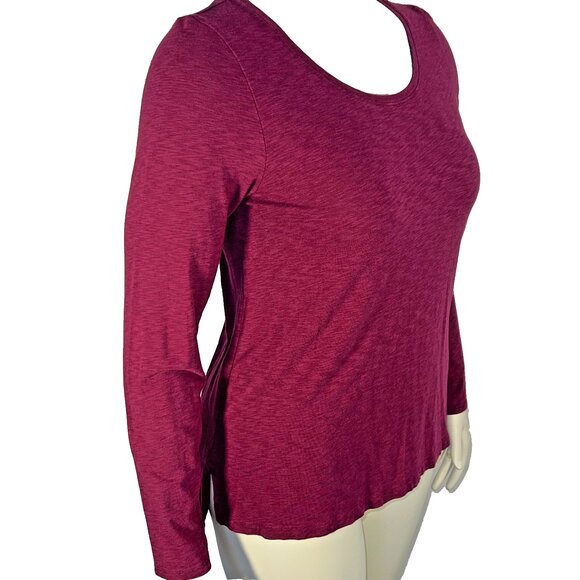 Sigrid Olsen Tee Shirt Tunic Womens M Dark Heathered Red Long Sleeve - Picture 3 of 11